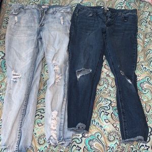 2 for 1 rip jeans light/dark